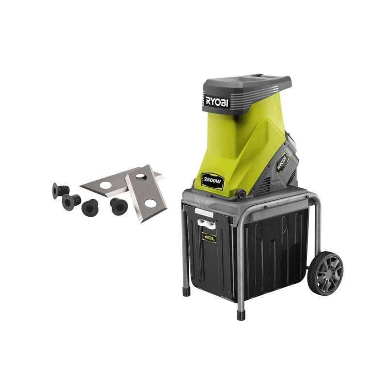 Ryobi - Pack RYOBI Broyeur de végétaux 2500W RSH2545B - Jeu de 2 lames pour broyeur RAC351 - Image 1