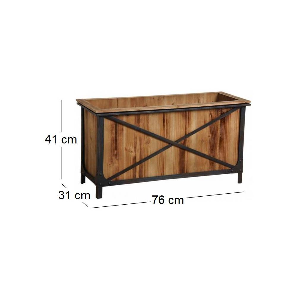 Aubry Gaspard - Jardinière en pin et métal noir - Image 3