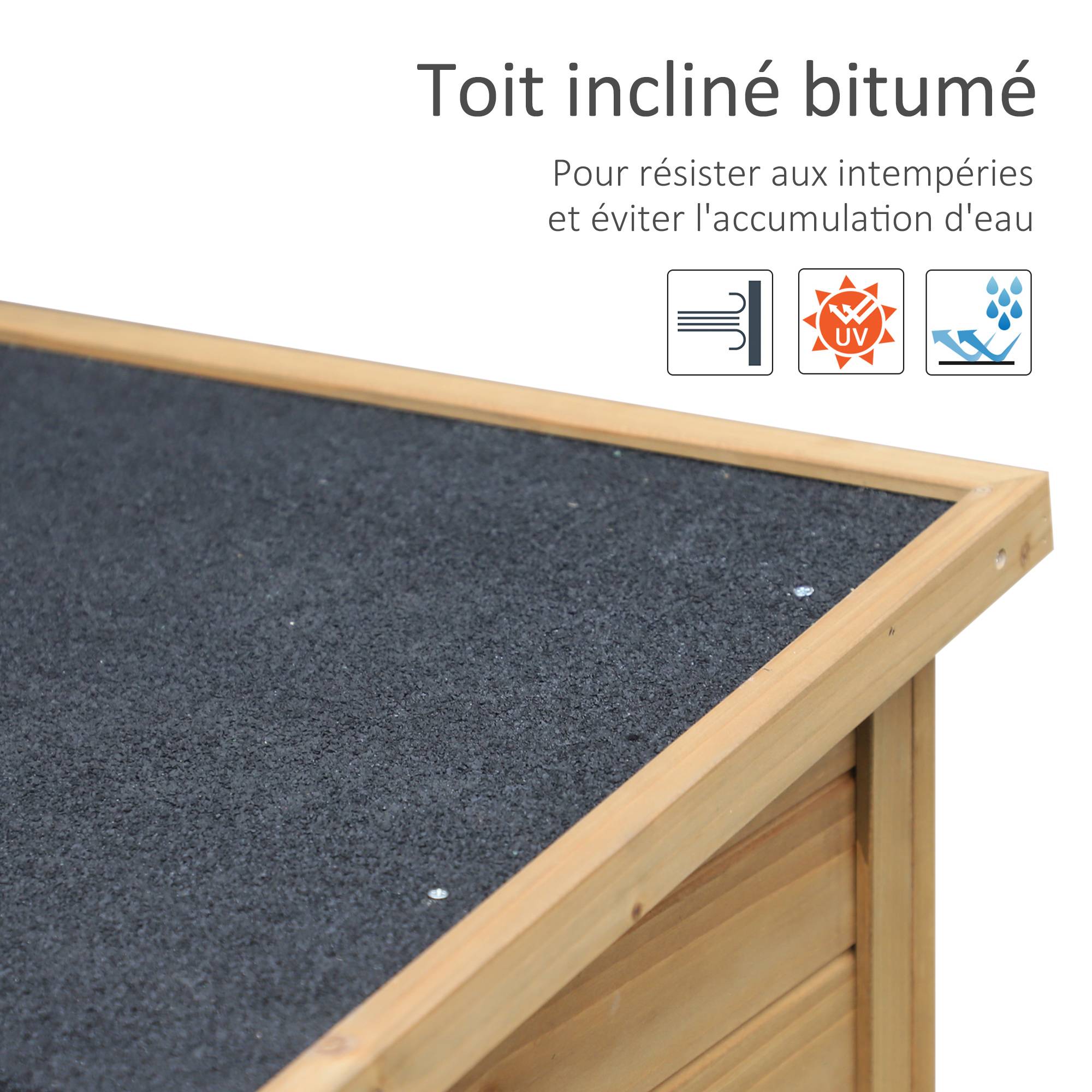 Outsunny - Armoire de jardin sur pied dim. 87x46x96cm portes persiennes toit bitumé bois sapin autoclave vert - Outsunny - Image 6