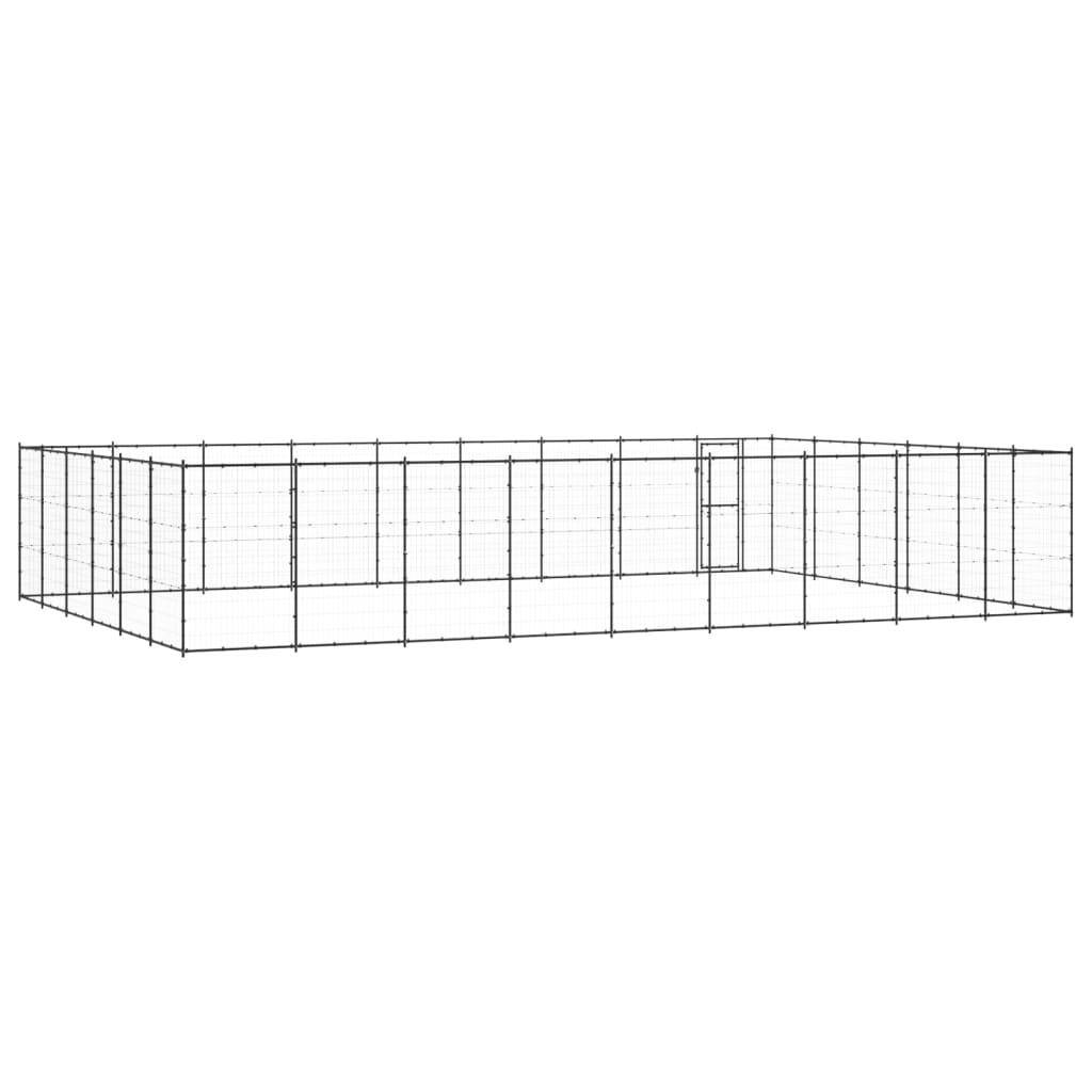 Helloshop26 - Chenil extérieur cage enclos parc animaux chien d'extérieur pour chiens acier 65,34 m² - Image 5