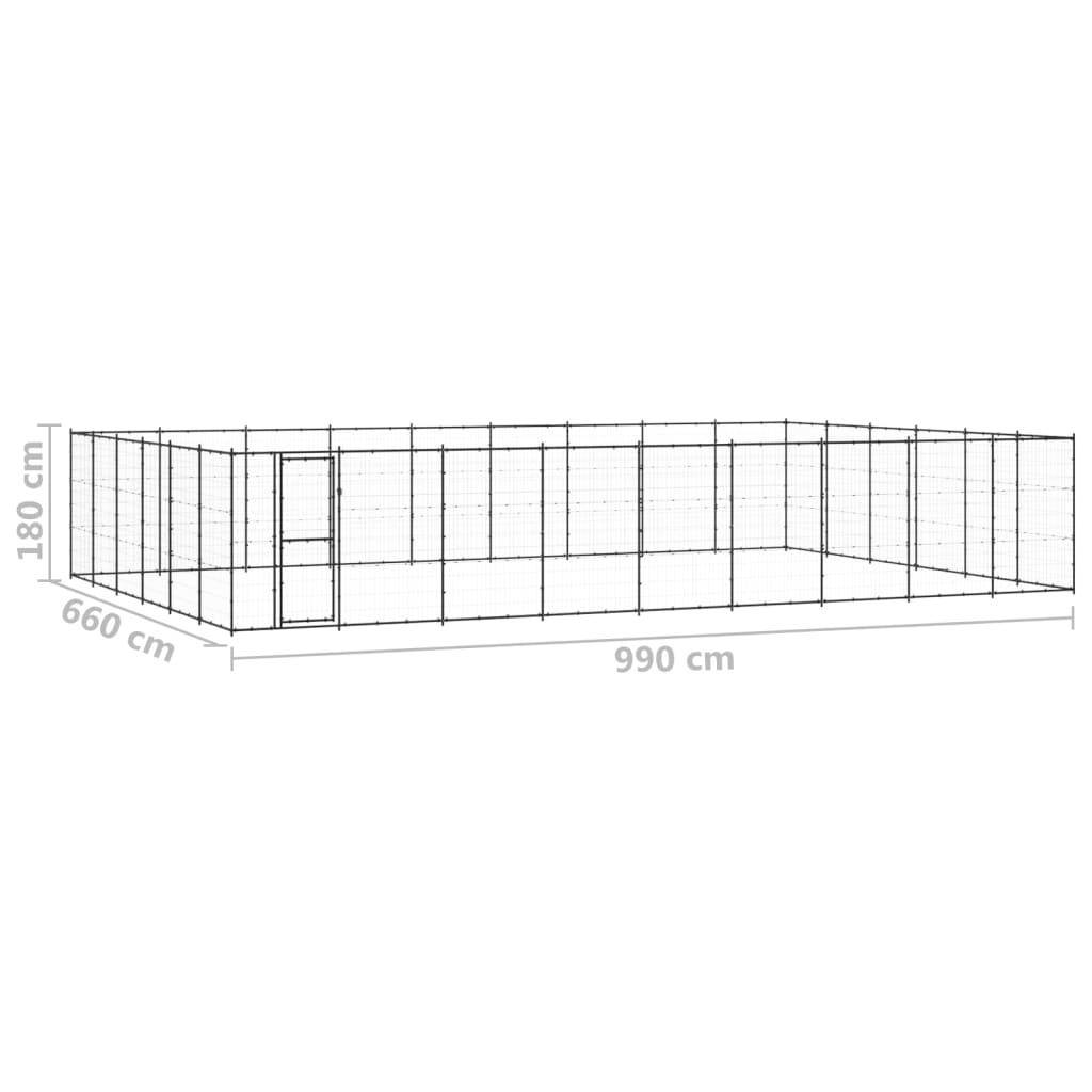 Helloshop26 - Chenil extérieur cage enclos parc animaux chien d'extérieur pour chiens acier 65,34 m² - Image 2
