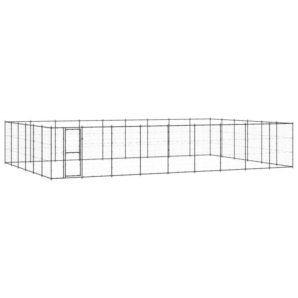 Helloshop26 - Chenil extérieur cage enclos parc animaux chien d'extérieur pour chiens acier 65,34 m² - Image 1