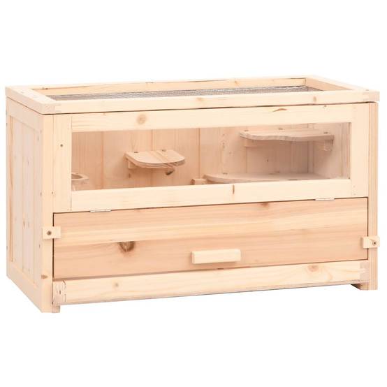 Cage à hamster en bois de sapin avec plateau 60x30x35 cm – ComfortXL Outdoor Living - Image 1