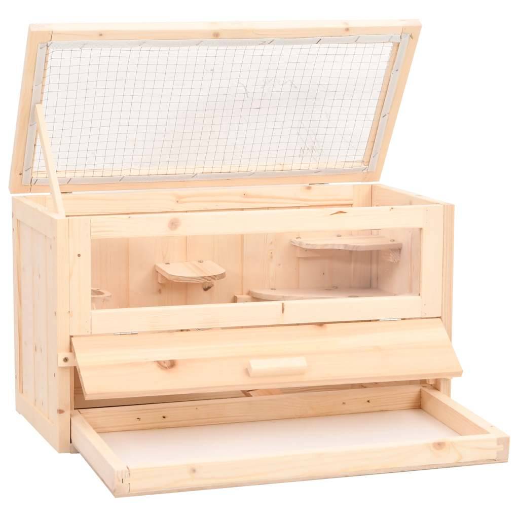 Cage à hamster en bois de sapin avec plateau 60x30x35 cm – ComfortXL Outdoor Living - Image 3