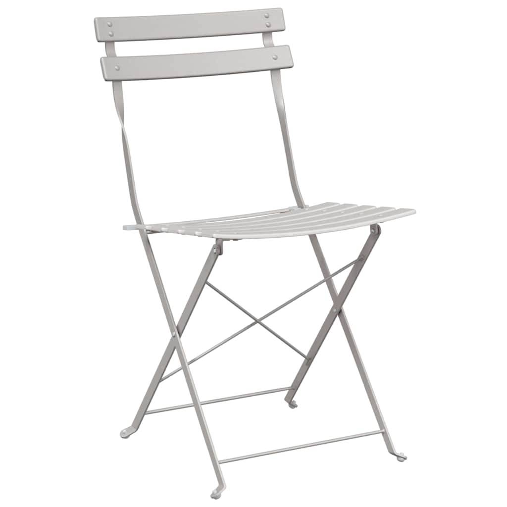Vidaxl - Ensemble bistro pliant 3 pcs-Salons de jardin Beige Acier - Image 5