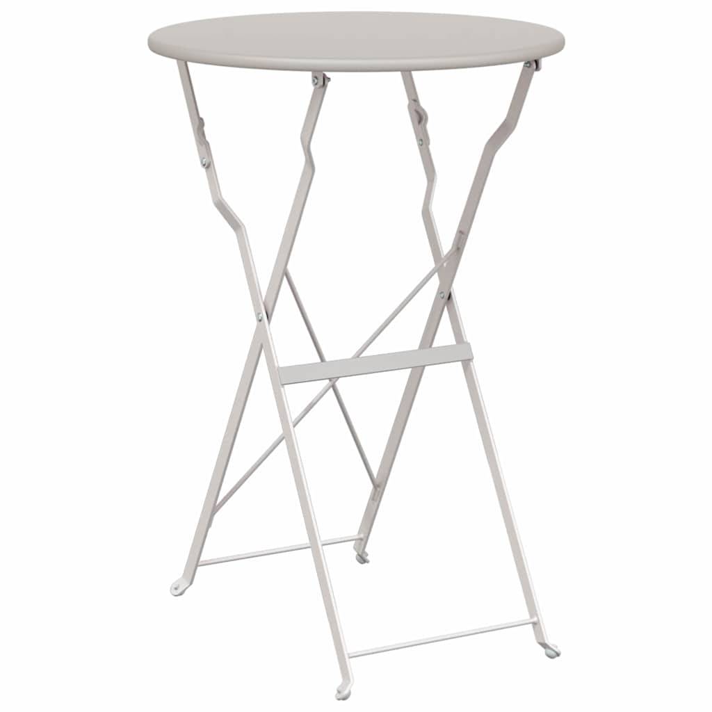 Vidaxl - Ensemble bistro pliant 3 pcs-Salons de jardin Beige Acier - Image 6