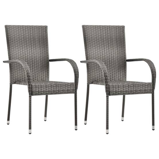 Ensemble à manger de jardin 3 pcs | Mobilier d'extérieur Gris Maison Chic - Image 3