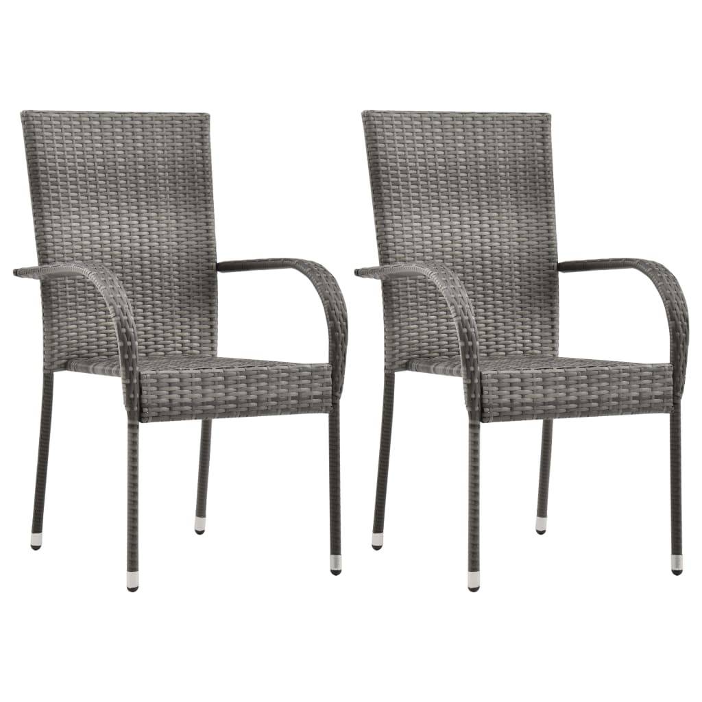 Ensemble à manger de jardin 3 pcs | Mobilier d'extérieur Gris Maison Chic - Image 3