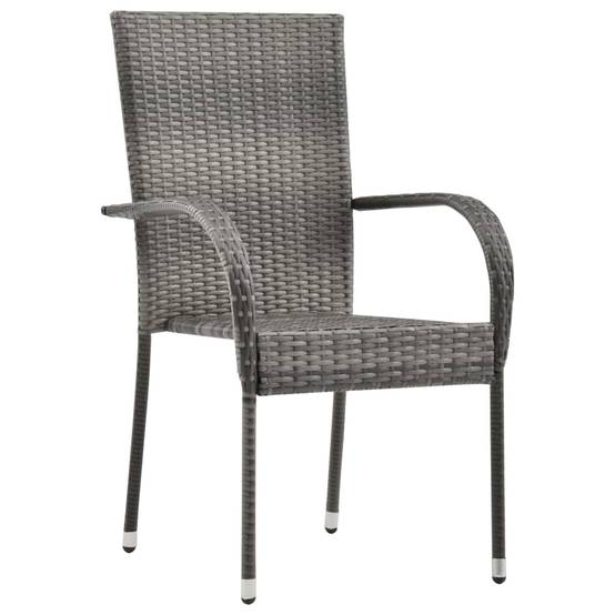 Ensemble à manger de jardin 3 pcs | Mobilier d'extérieur Gris Maison Chic - Image 5