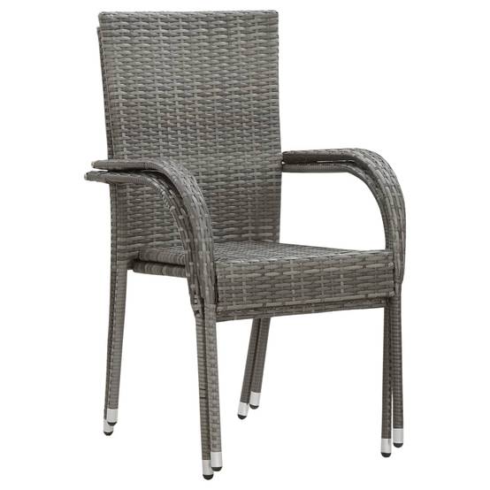 Ensemble à manger de jardin 3 pcs | Mobilier d'extérieur Gris Maison Chic - Image 4