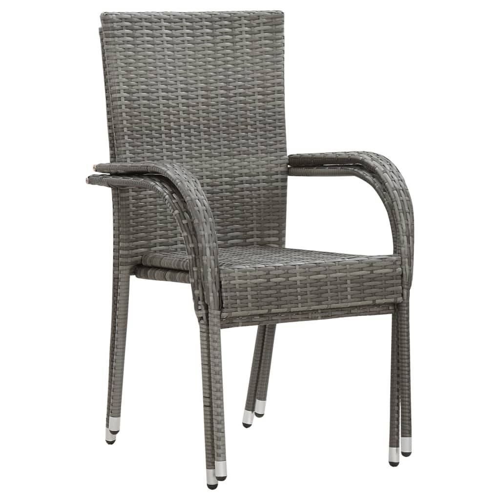 Ensemble à manger de jardin 3 pcs | Mobilier d'extérieur Gris Maison Chic - Image 4