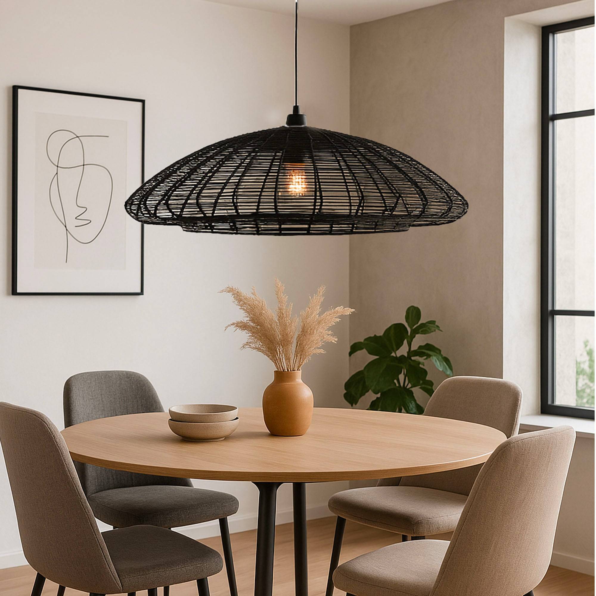 Lumisky - Grande Suspension d'intérieur ALBA BLACK D80cm - Image 2