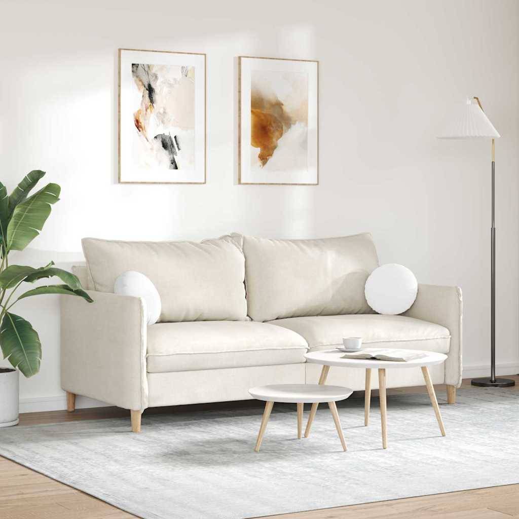 Coussins de siège 2 pcs Blanc Ø30 x 13 cm tissu Maison Chic - Image 4