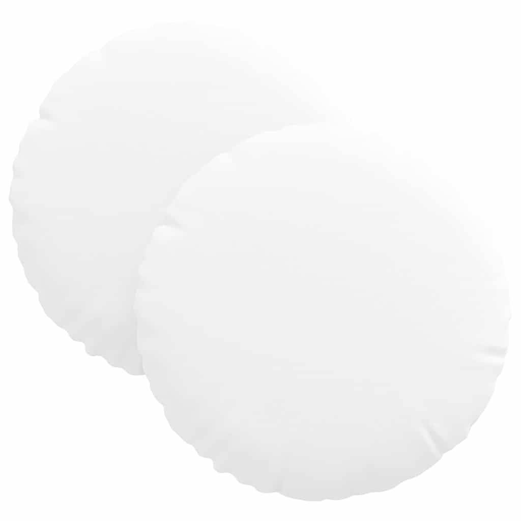 Coussins de siège 2 pcs Blanc Ø30 x 13 cm tissu Maison Chic - Image 1