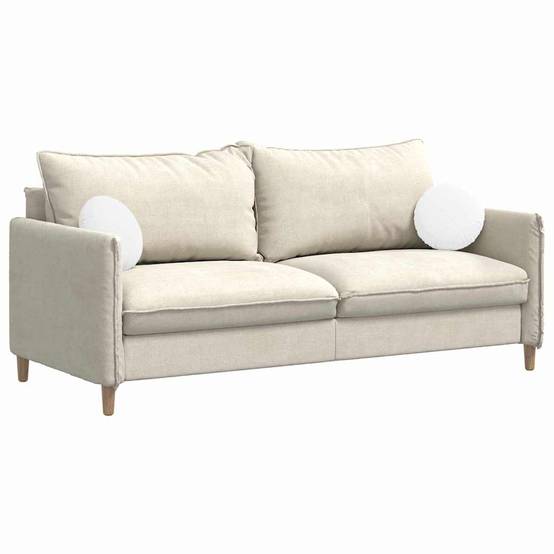 Coussins de siège 2 pcs Blanc Ø30 x 13 cm tissu Maison Chic - Image 3