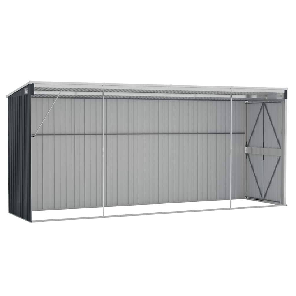 PANGIVO - Abri de jardin mural avec double porte - Acier galvanisé anthracite - 118x382x178 cm - Surface au sol 4,51m² - PANGIVO - Image 4