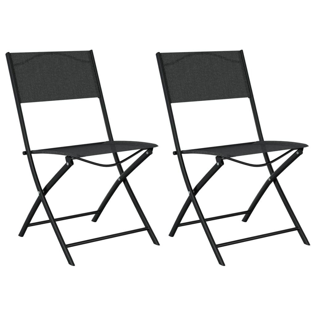 Helloshop26 - Ensemble de bistro jardin meuble extérieur terrasse 3 pièces acier noir - Image 2