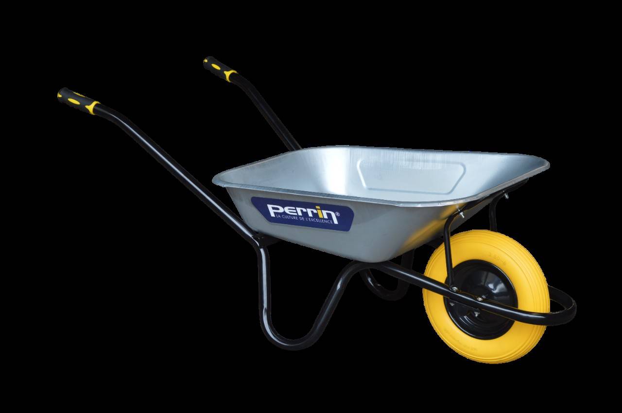 Outils Perrin - Brouette Dynamic roue increvable souple – caisse galvanisée – usage chantier