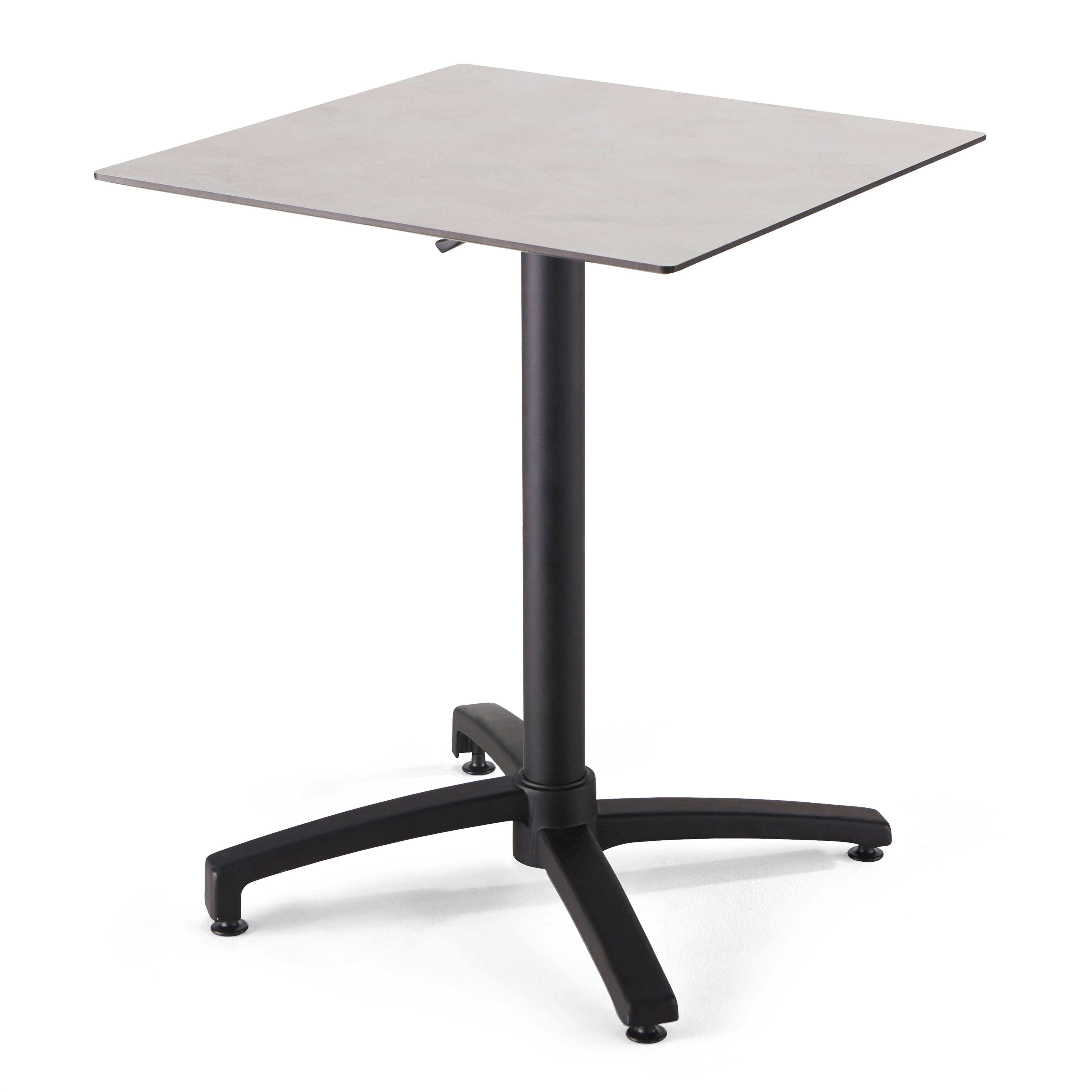 Oviala - Ensemble table 60 cm gris clair et 2 fauteuils en métal taupe - Oviala - Image 2