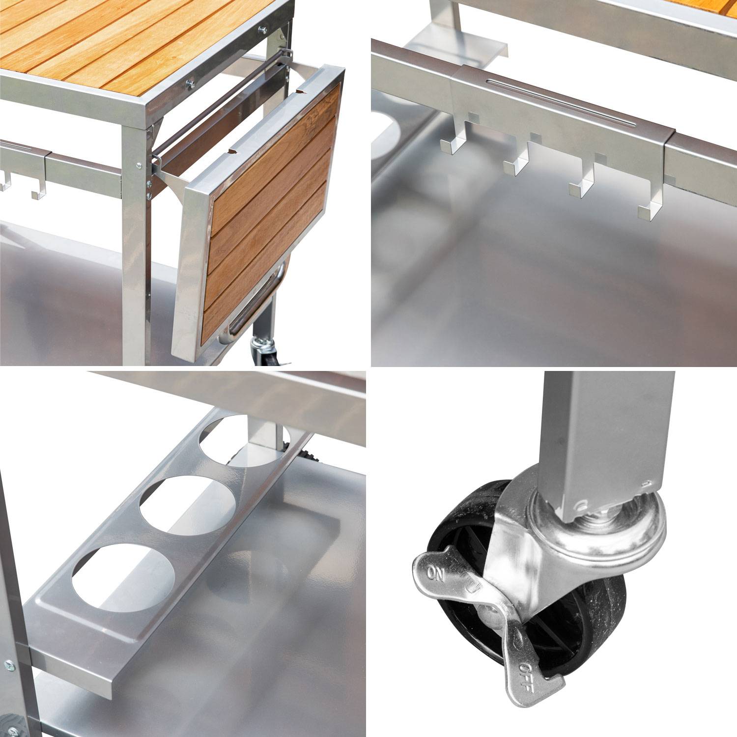 Desserte pour plancha en bois et métal GRANDI XL - COOK'IN GARDEN - Image 4