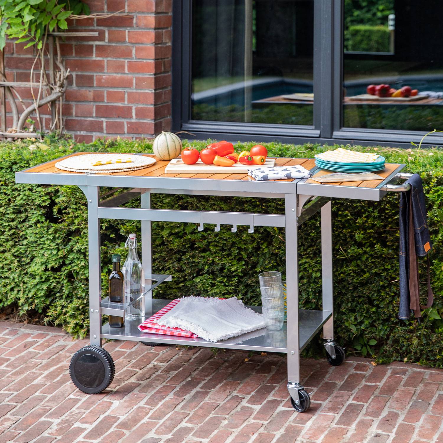Desserte pour plancha en bois et métal GRANDI XL - COOK'IN GARDEN - Image 2