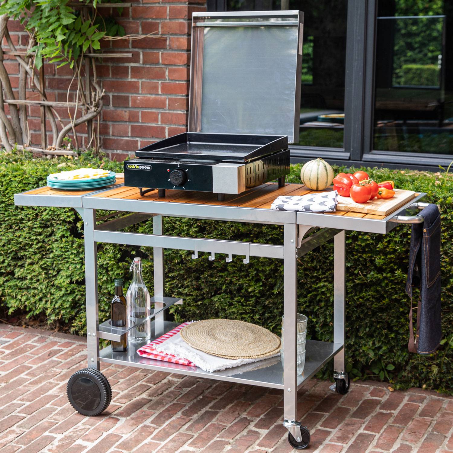 Desserte pour plancha en bois et métal GRANDI XL - COOK'IN GARDEN - Image 5