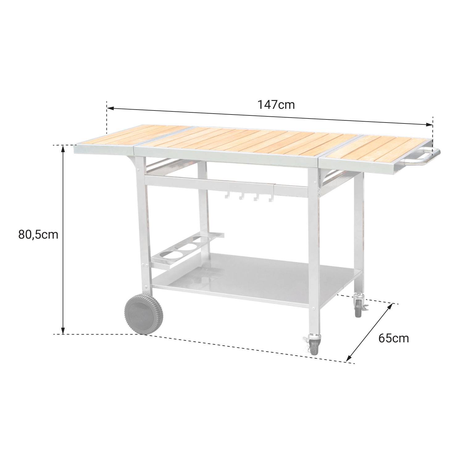Desserte pour plancha en bois et métal GRANDI XL - COOK'IN GARDEN - Image 6