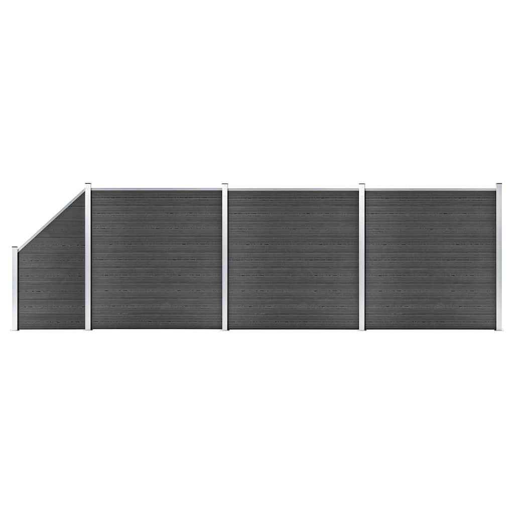PANGIVO - Panneau de clôture WPC noir 619 x 105-186 cm - PANGIVO - Image 1