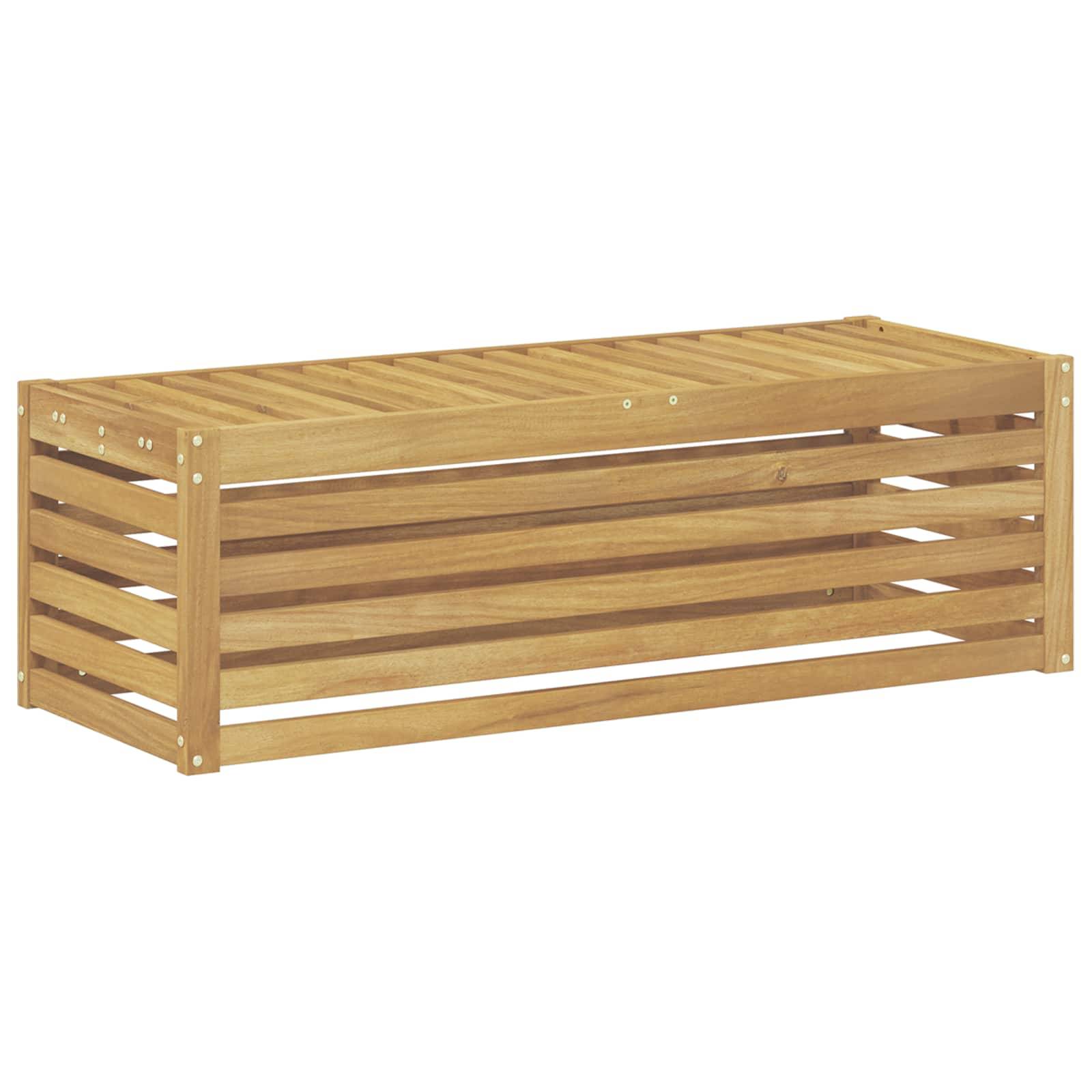 Vidaxl - Banc de Jardin Blanc 115 x 43 x 37 cm Bois d'Acacia Massif vidaXL 901691 - Image 2