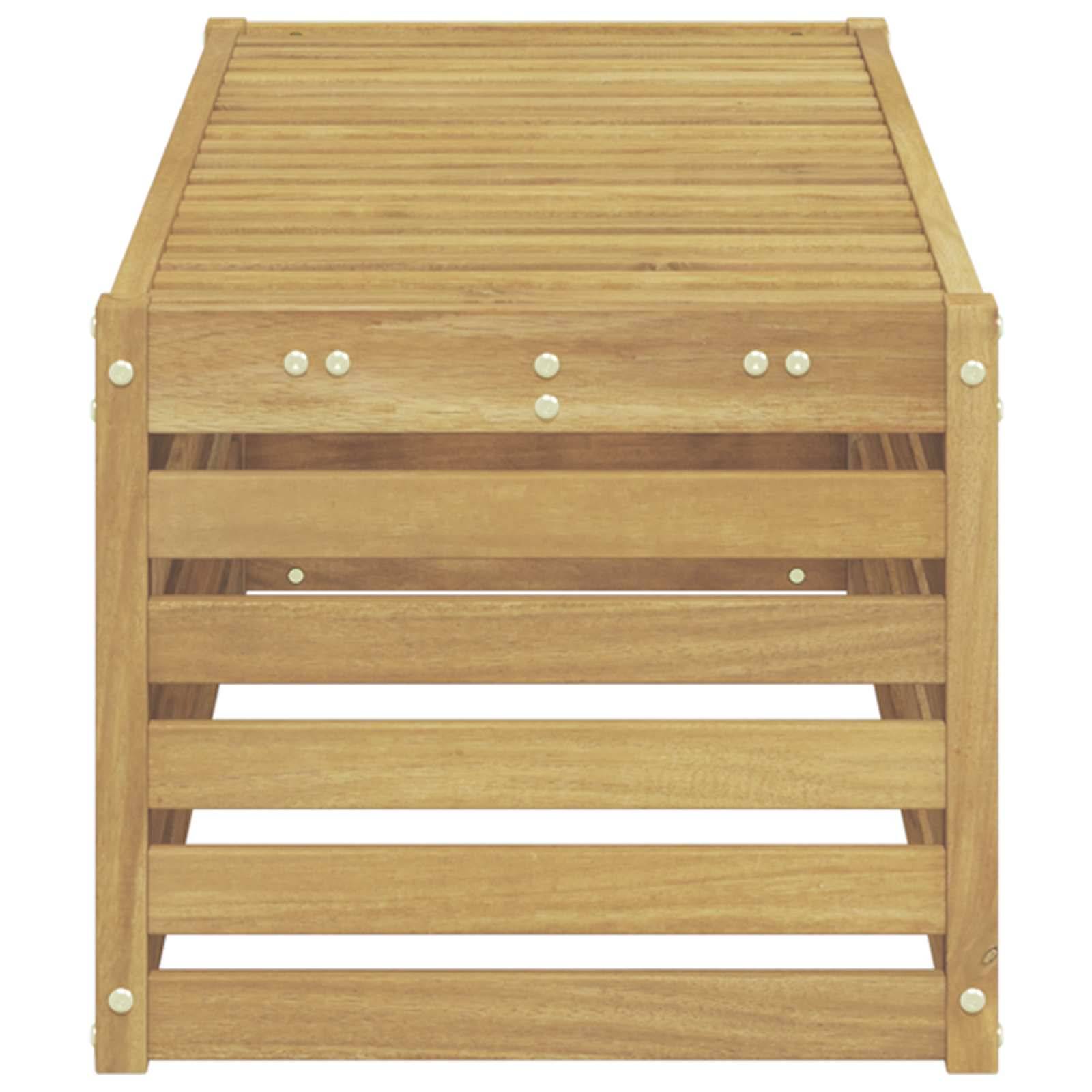 Vidaxl - Banc de Jardin Blanc 115 x 43 x 37 cm Bois d'Acacia Massif vidaXL 901691 - Image 5