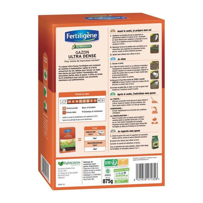Fertiligène - Fertiligene Gazon Ultra Dense Pour Moins De Mauvaises Herbes - 875 G - Image 2