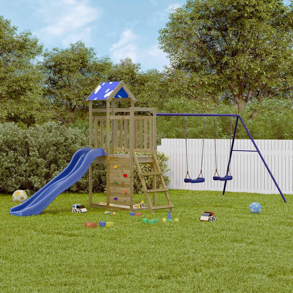 Aire de jeux d'extérieur - Jeu Plein air enfant bois de pin imprégné-JU1555 - Image 2