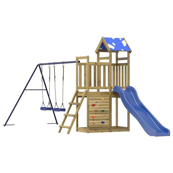 Aire de jeux d'extérieur - Jeu Plein air enfant bois de pin imprégné-JU1555 - Image 4