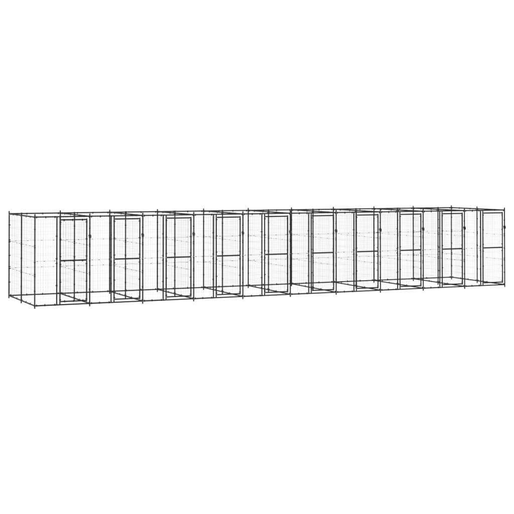 Vidaxl - Chenil d'extérieur pour chiens Acier 24,2 m² vidaXL 3082268 - Image 1