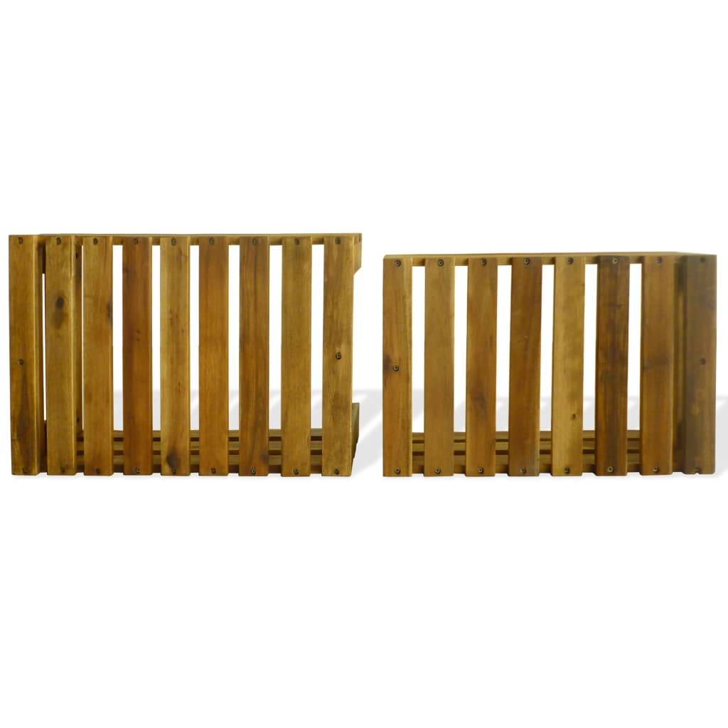 Vidaxl - Caisse à pommes 2 pcs Bois d'acacia massif vidaXL 43791 - Image 6