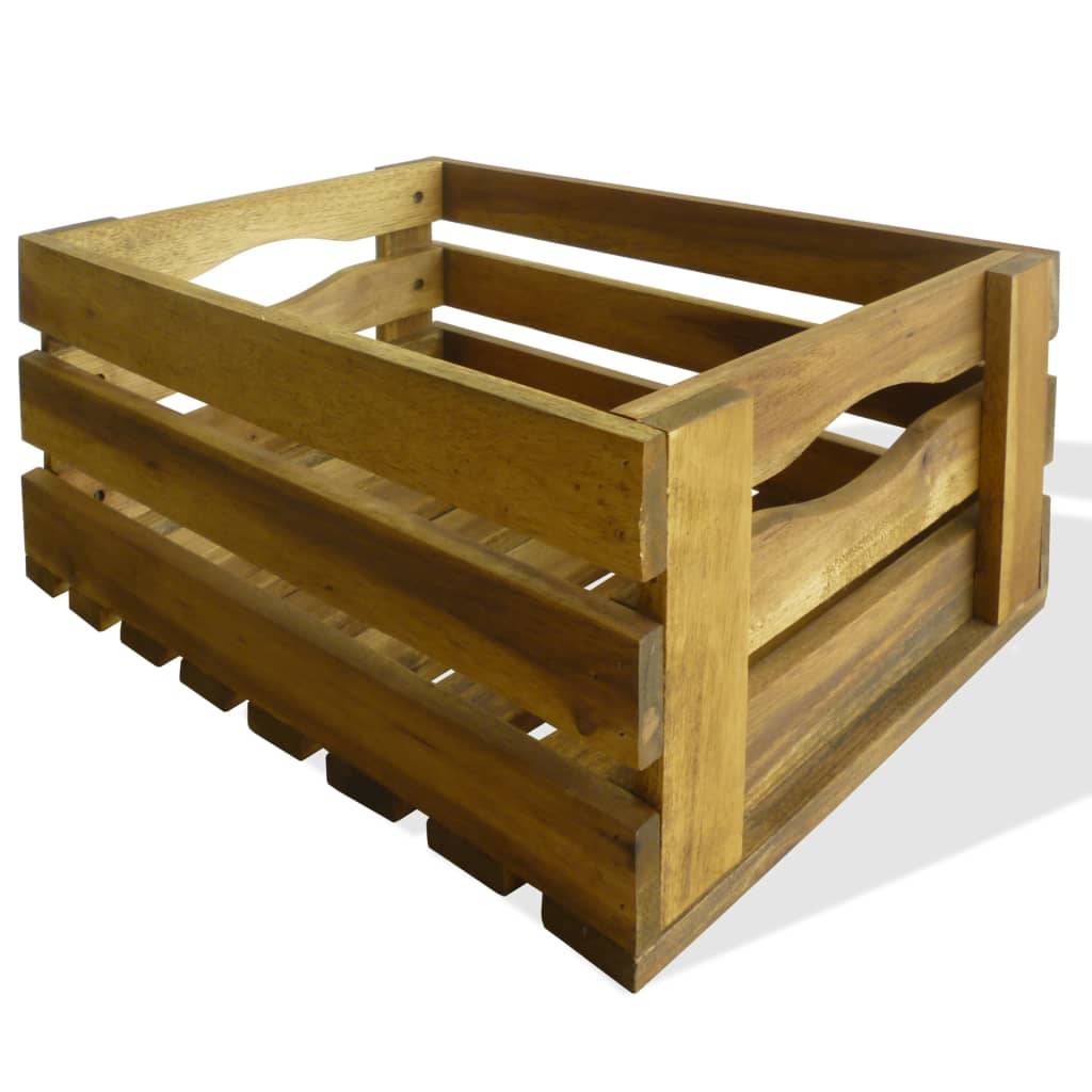 Vidaxl - Caisse à pommes 2 pcs Bois d'acacia massif vidaXL 43791 - Image 5