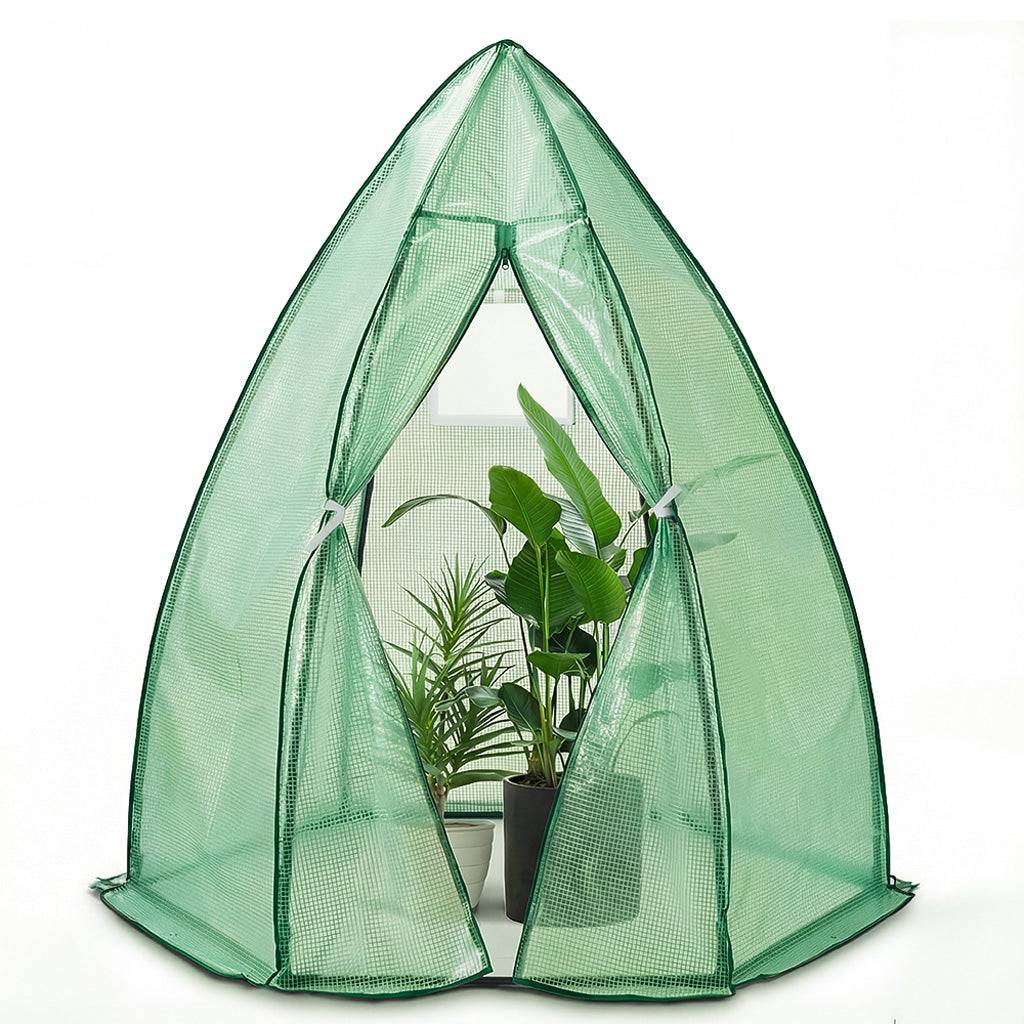 Serre d'hivernage dôme 160x160x180cm vert - Bâche PE imperméable, anti-UV - Balcon, terrasse, jardin - Image 1