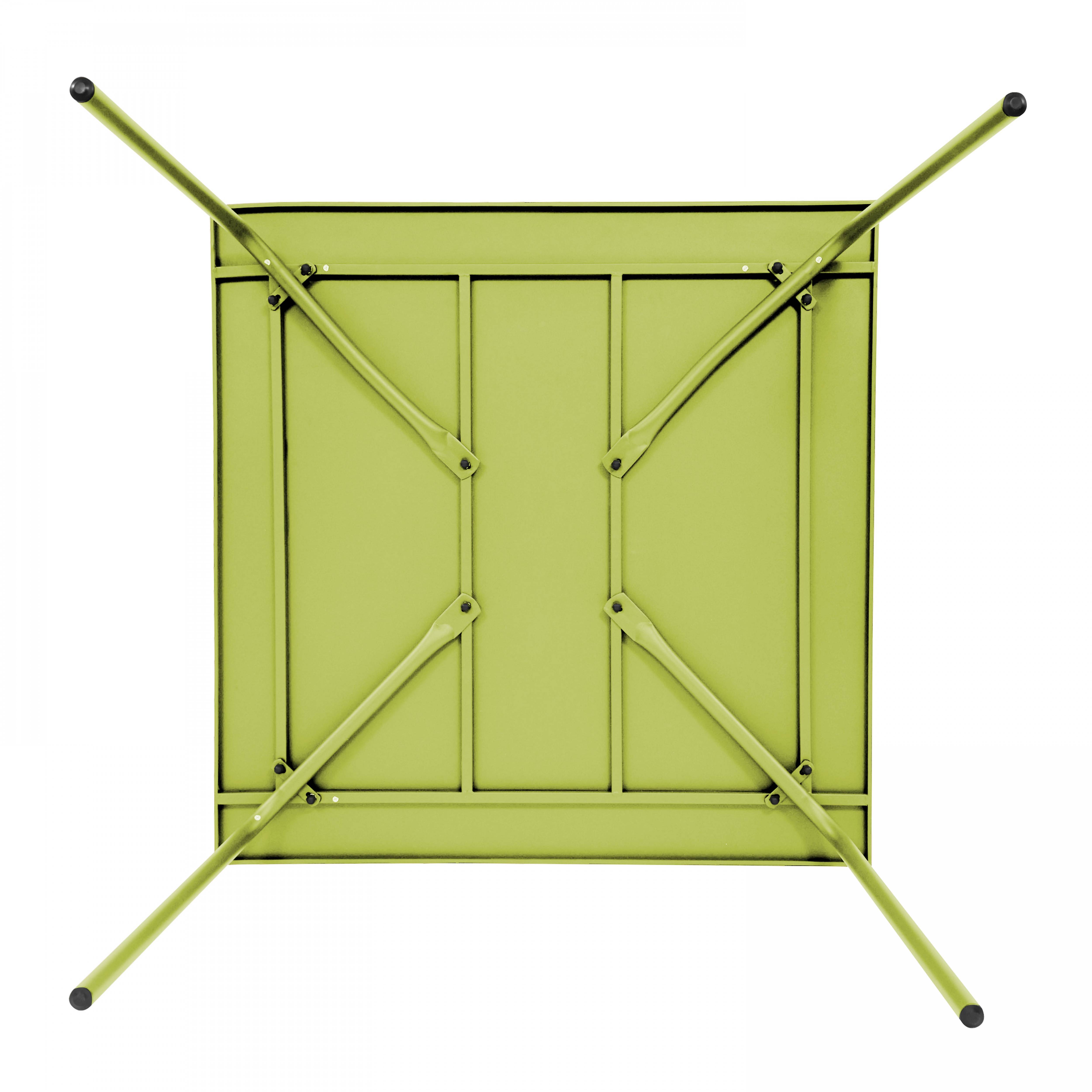 Oviala - Ensemble table de jardin carrée et 8 fauteuils en métal vert Palavas - Oviala - Image 4