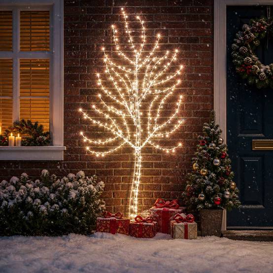 Vidaxl - Sapin de Noël mural à LED 180 cm 200 LED Blanc froid Acier Noir vidaXL 42050791 - Image 1