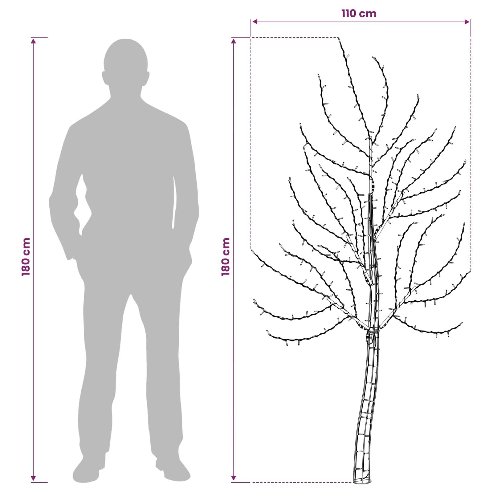 Vidaxl - Sapin de Noël mural à LED 180 cm 200 LED Blanc froid Acier Noir vidaXL 42050791 - Image 3