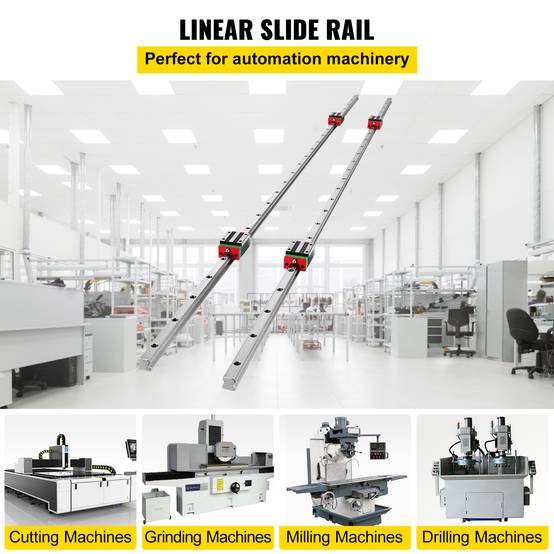 VEVOR Mini rails linéaires HSR15X1500 (2 rails + 4 blocs) 1500mm, pour routeur/rectifieuse CNC machines industrielles. - Image 2
