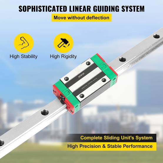 VEVOR Mini rails linéaires HSR15X1500 (2 rails + 4 blocs) 1500mm, pour routeur/rectifieuse CNC machines industrielles. - Image 4