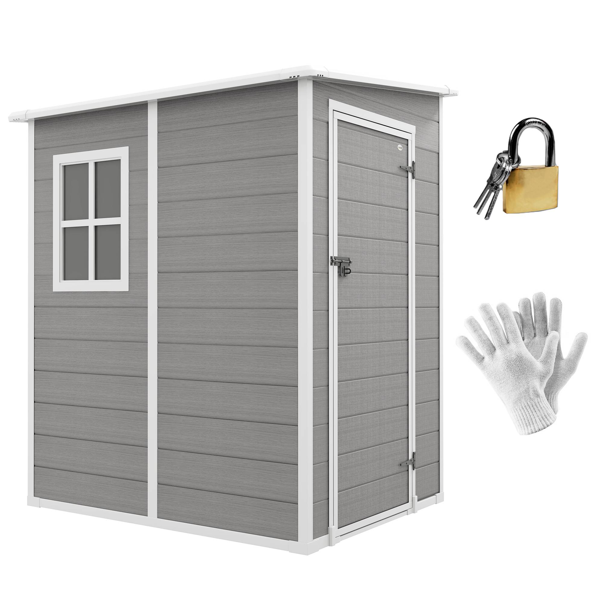 ComfortXL - Abri de jardin aluminium et plastique gris 122 x 149 x 192/177 cm rangement sécurisé - ComfortXL Outdoor Living - Image 1
