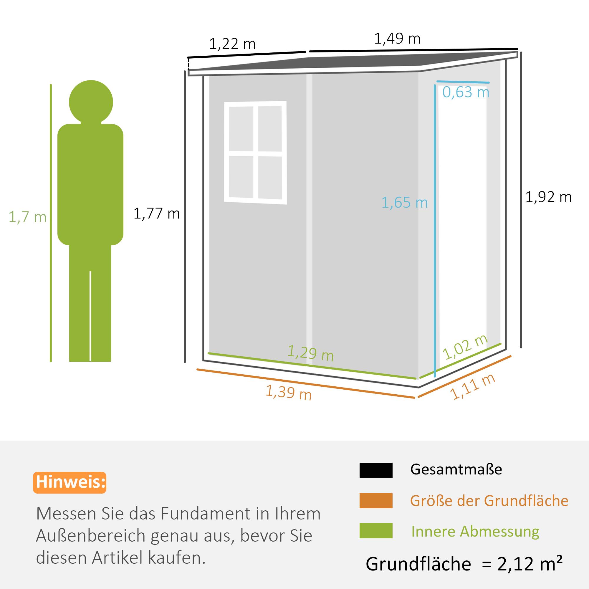 ComfortXL - Abri de jardin aluminium et plastique gris 122 x 149 x 192/177 cm rangement sécurisé - ComfortXL Outdoor Living - Image 3
