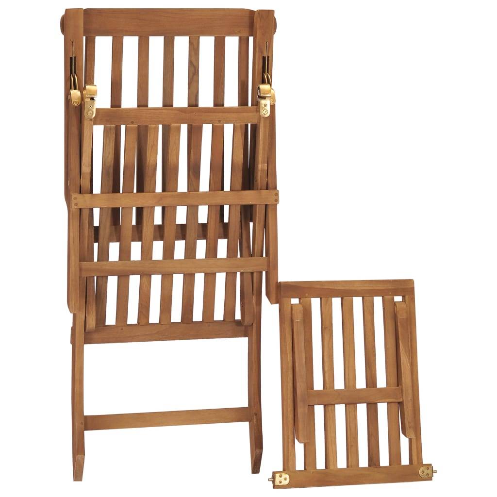 Vidaxl - Chaise longue avec coussin Gris foncé Bois de teck solide vidaXL 47409 - Image 7