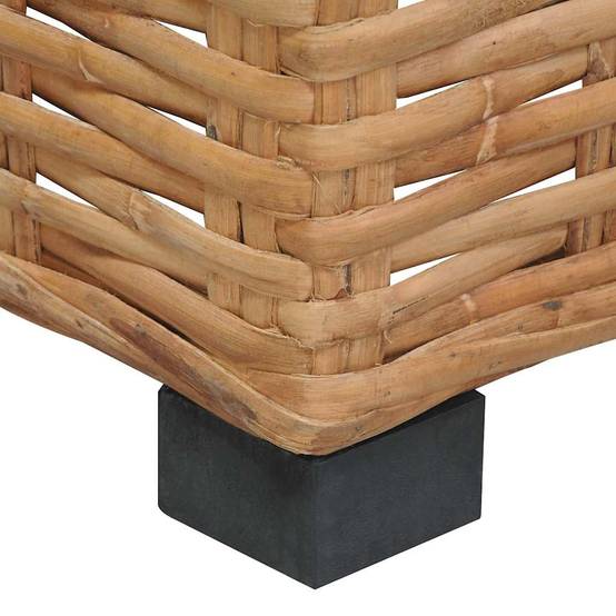 Fauteuil d'Angle Intérieur Rotin Naturel Pieds Acajou Coussins Blancs Style Bohème Chic Salon – ComfortXL Outdoor Living - Image 7