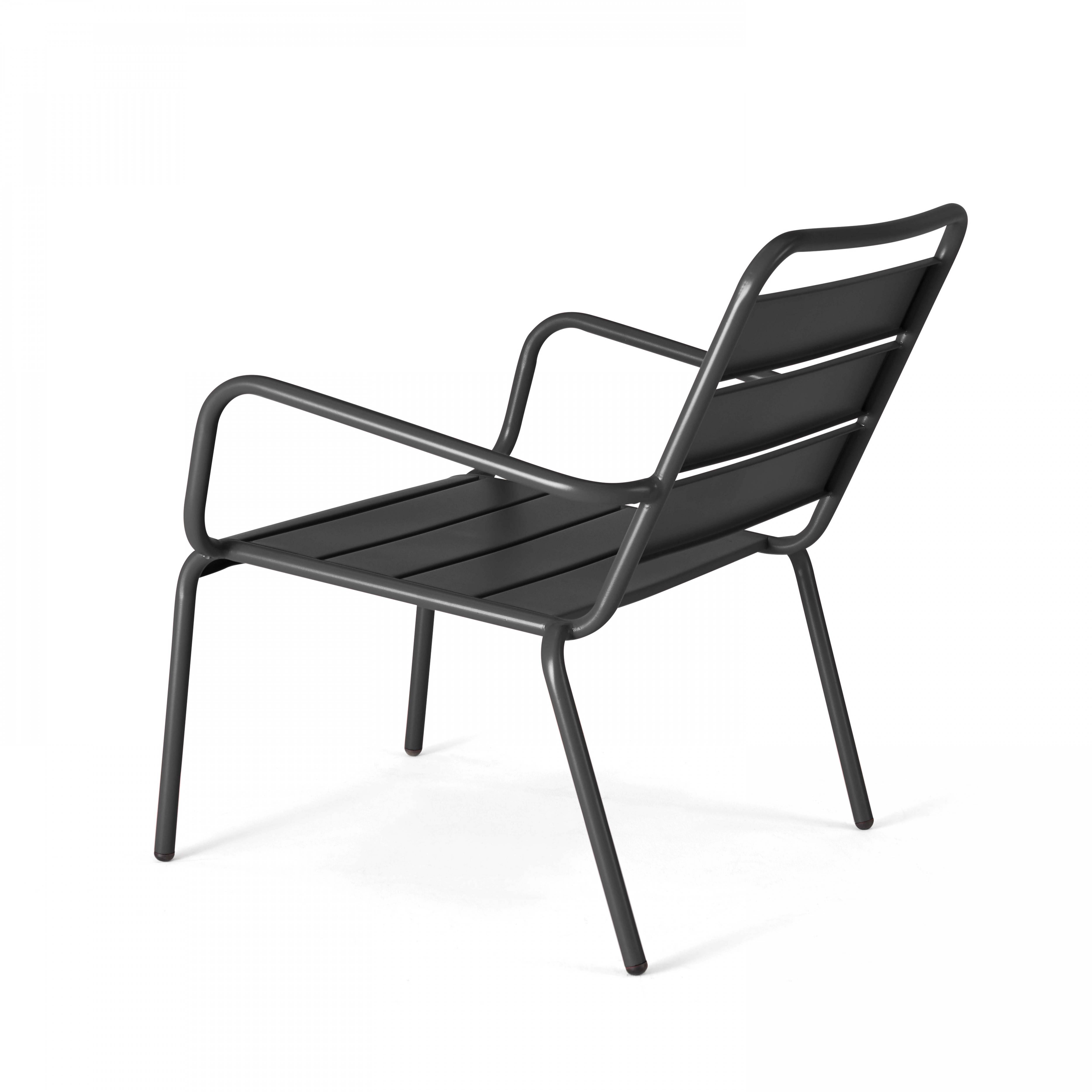 Oviala - Fauteuil de jardin bas relax acier anthracite Palavas - Oviala - Image 3