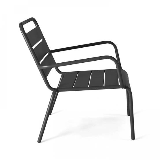 Oviala - Fauteuil de jardin bas relax acier anthracite Palavas - Oviala - Image 4