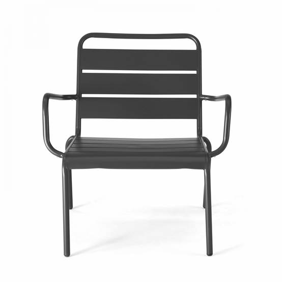Oviala - Fauteuil de jardin bas relax acier anthracite Palavas - Oviala - Image 5