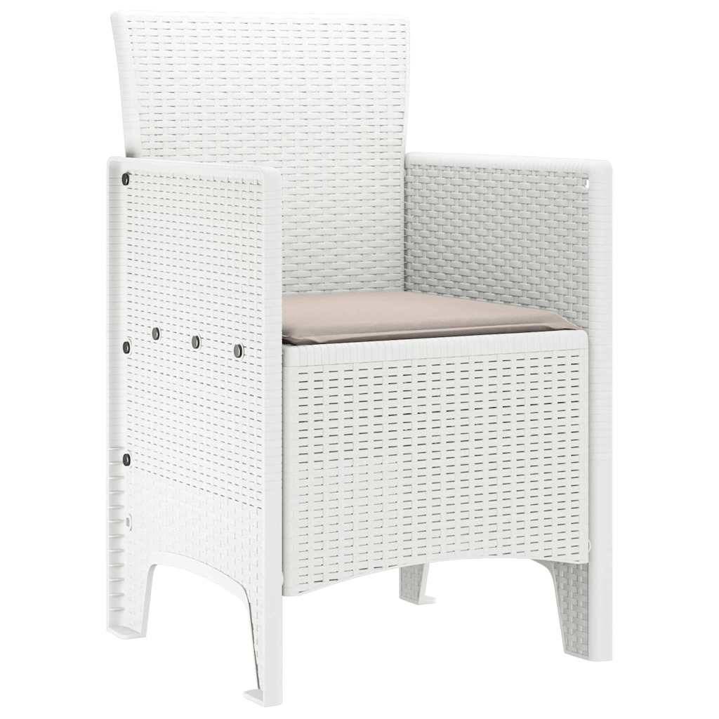 Chaise de jardin polypropylène blancs 53 x 49 x 85 cm, Poids :24.6kg - PANGIVO - Image 4